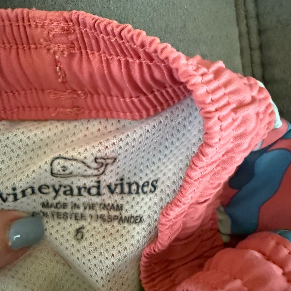 Vineyard Vines Coral and Sky Swim Shorts